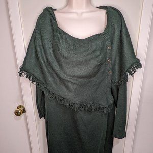 Torrid Size 2 Outlander Knit Green Cowl Neck Sweater Dress